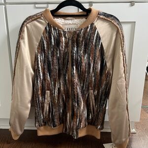 NWT BCNI Brown Sierra Striped Bomber $129 eclectic